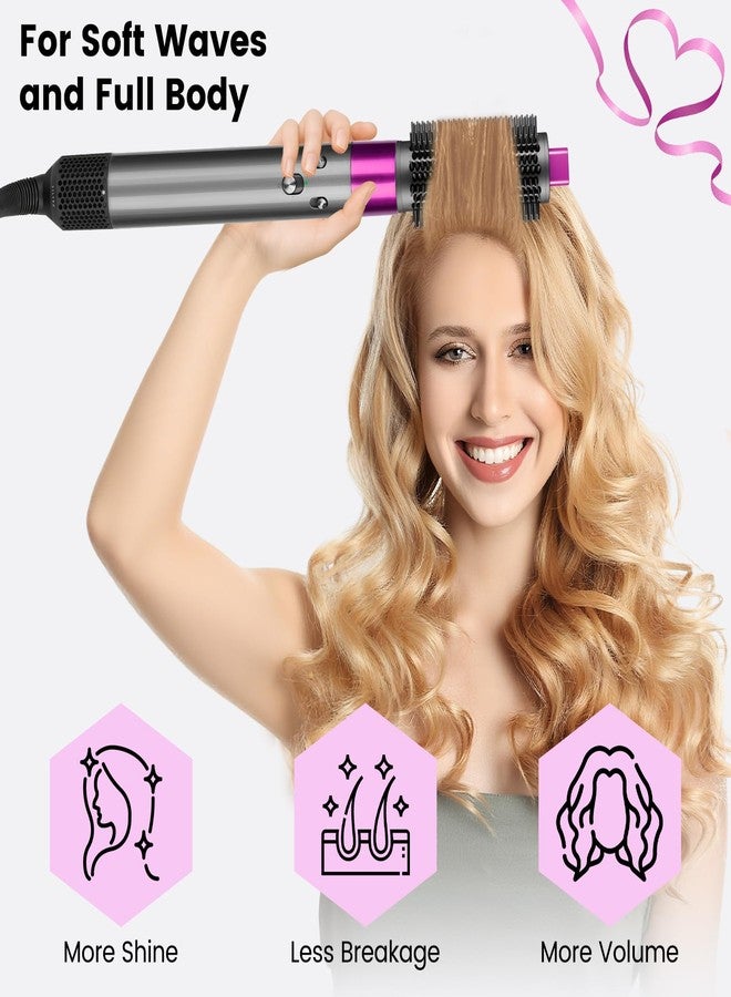 PUREGUST Upgraded 2.3inch Round Volumizing Brush Attachment Compatible with Dyson Airwrap HS01 HS05 HS08 Accessories, Upgraded Bristles for Dry Hair Add Volume Style Bangs Smooth Hair Rose - Image 5